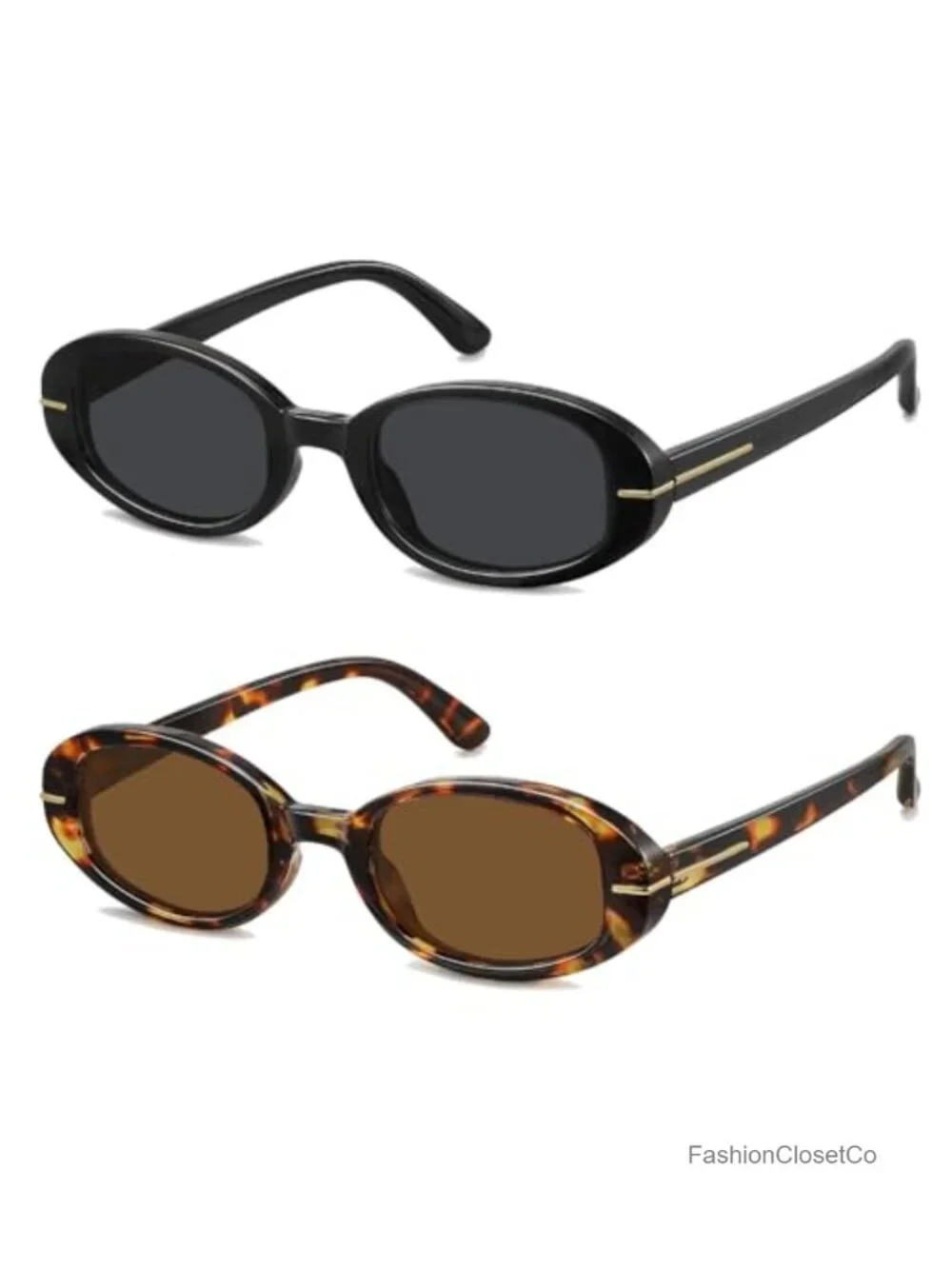 Vintage Oval Sunglasses Retro UV400 Protection Non-Polarized Plastic Frame
